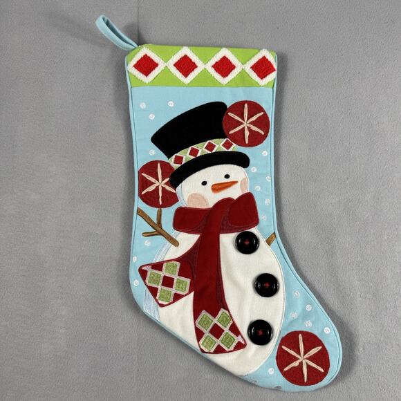 Lot of 3 Alice Doria Blue Christmas Stockings Polar Bear Snowman Penguins 21” - Picture 5 of 9